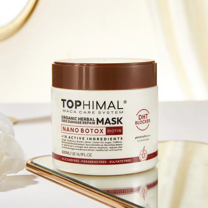 Tophimal Shampoo and Hair Mask Set Deep Treatment Argan Oil Coconut Protein Herbal Sulfate Free for Dry or Damaged Hair 500ML - Image 5