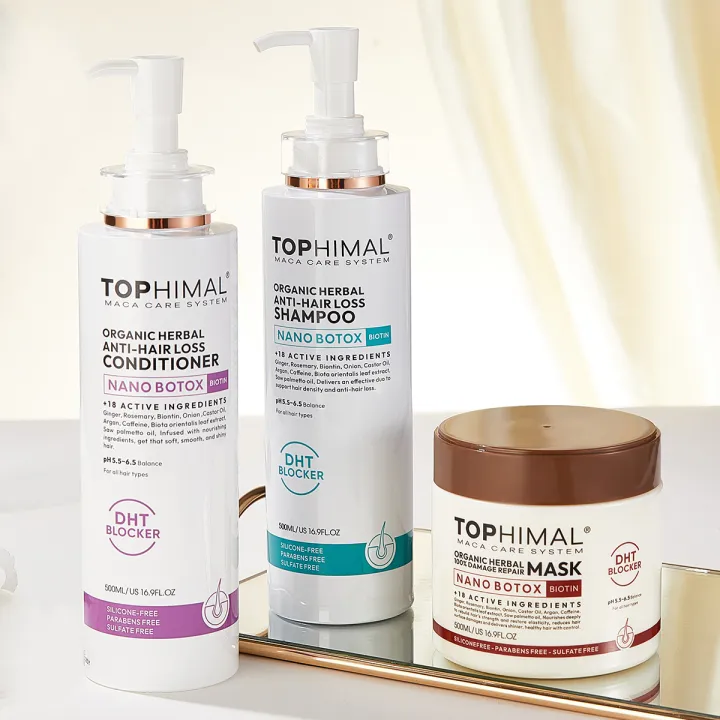 Tophimal Shampoo and Hair Mask Set Deep Treatment Argan Oil Coconut Protein Herbal Sulfate Free for Dry or Damaged Hair 500ML - Image 6
